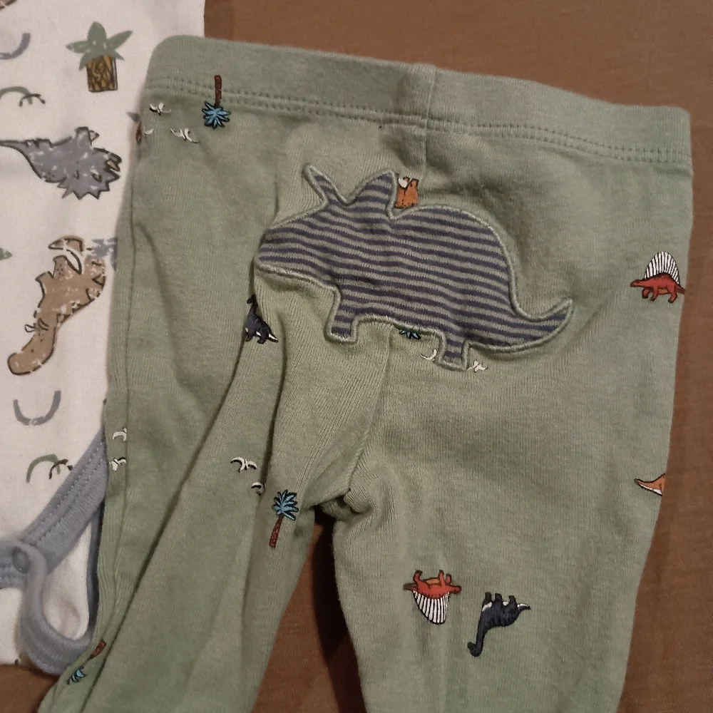 3pc Baby Dinosaur Onesie Bundle
